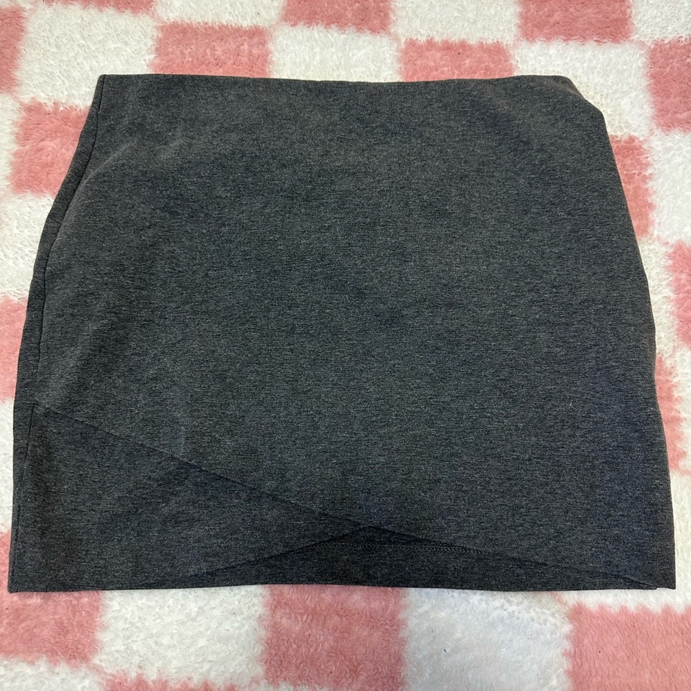 Elegant Gray Women's Wrap Mini Skirt